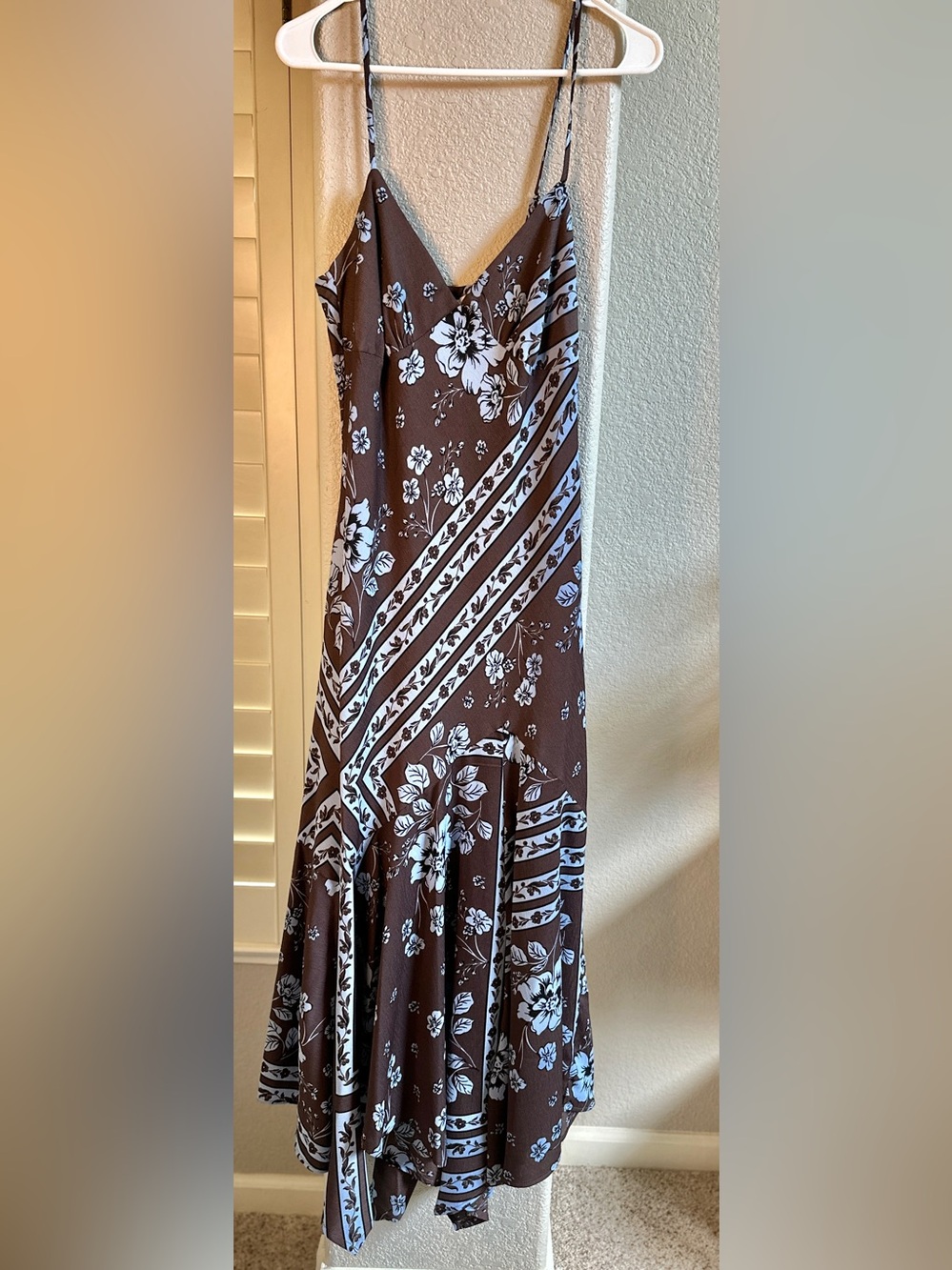 NWT Beachy Summer Dress - Size L - GB - Brown - Blue
